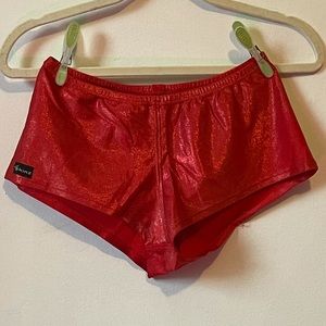 Derby Skinz, Sparkly Red Hot Pants, size Large